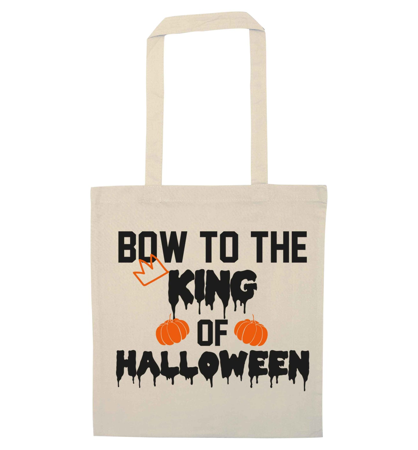 Bow to the King of halloween natural tote bag