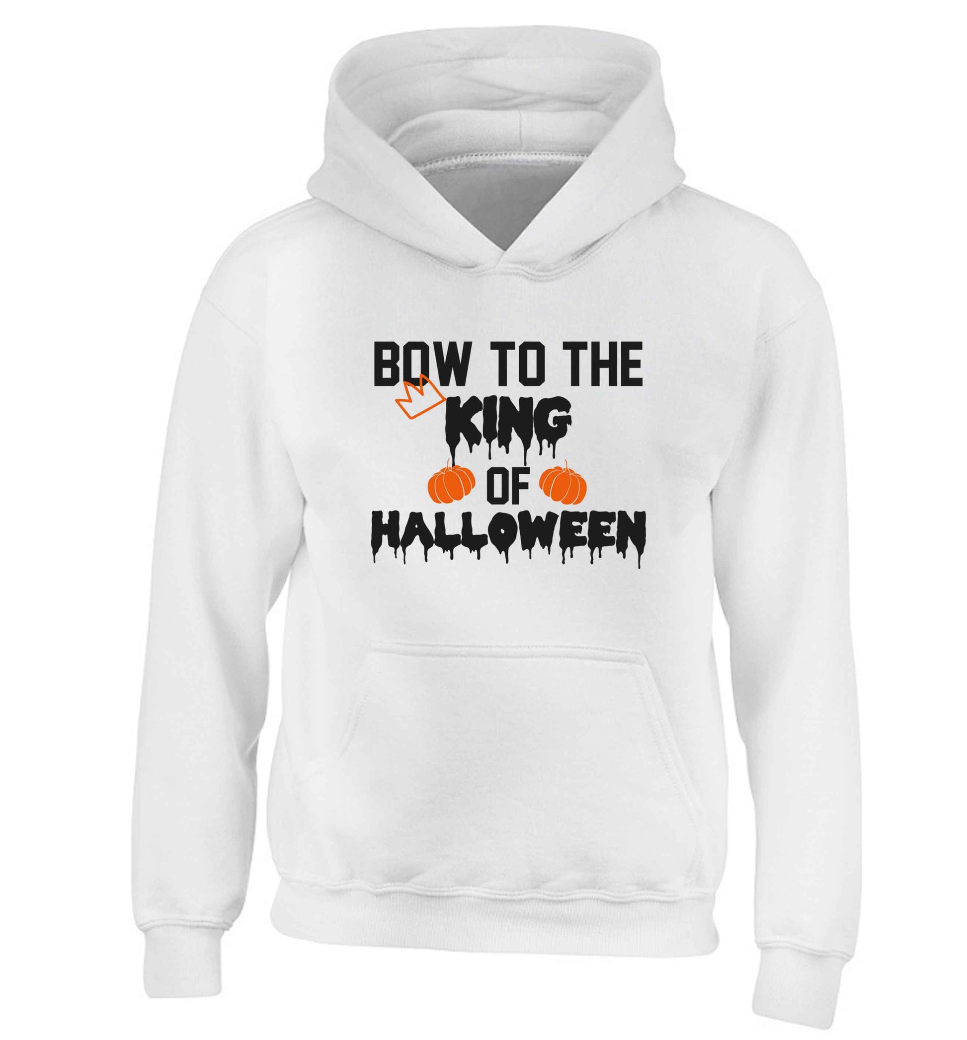 Bow to the King of halloween children's white hoodie 12-13 Years