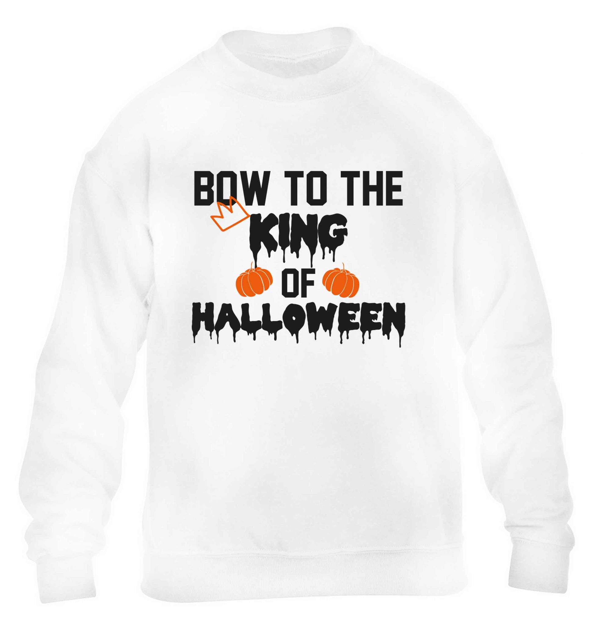 Bow to the King of halloween children's white sweater 12-13 Years