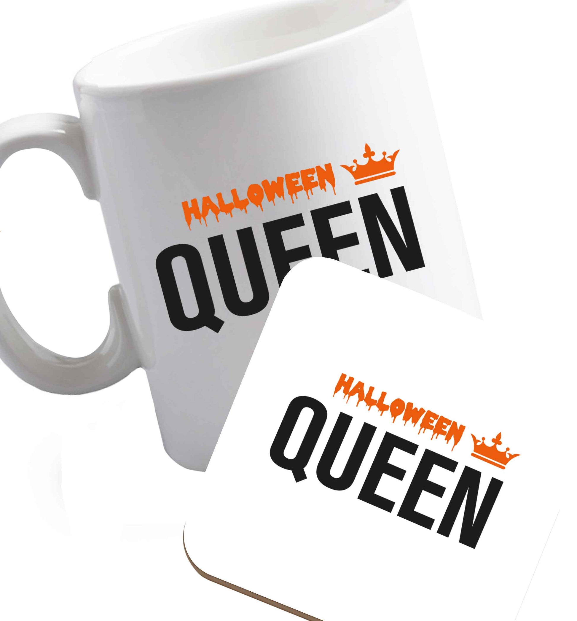 10 oz Favourite Type Pan Pancake ceramic mug and coaster set right handed