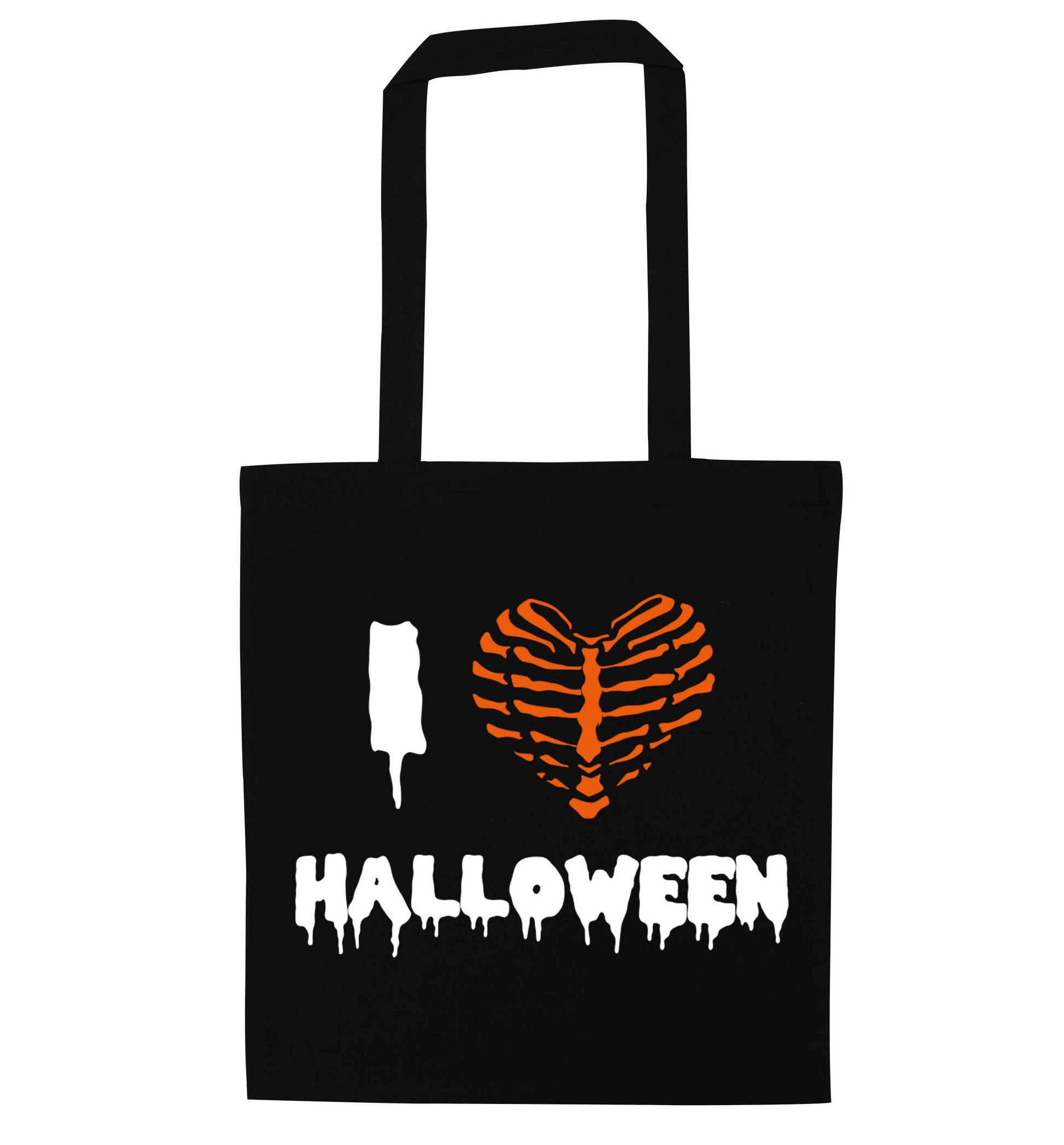 I love halloween black tote bag