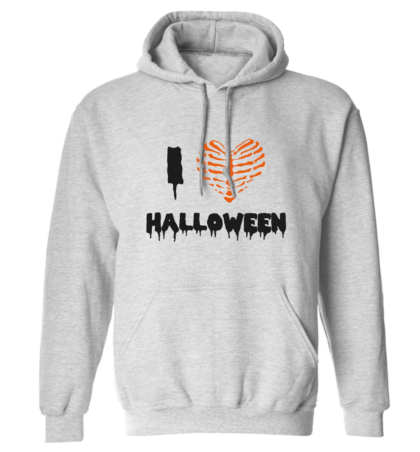 I love halloween adults unisex grey hoodie 2XL