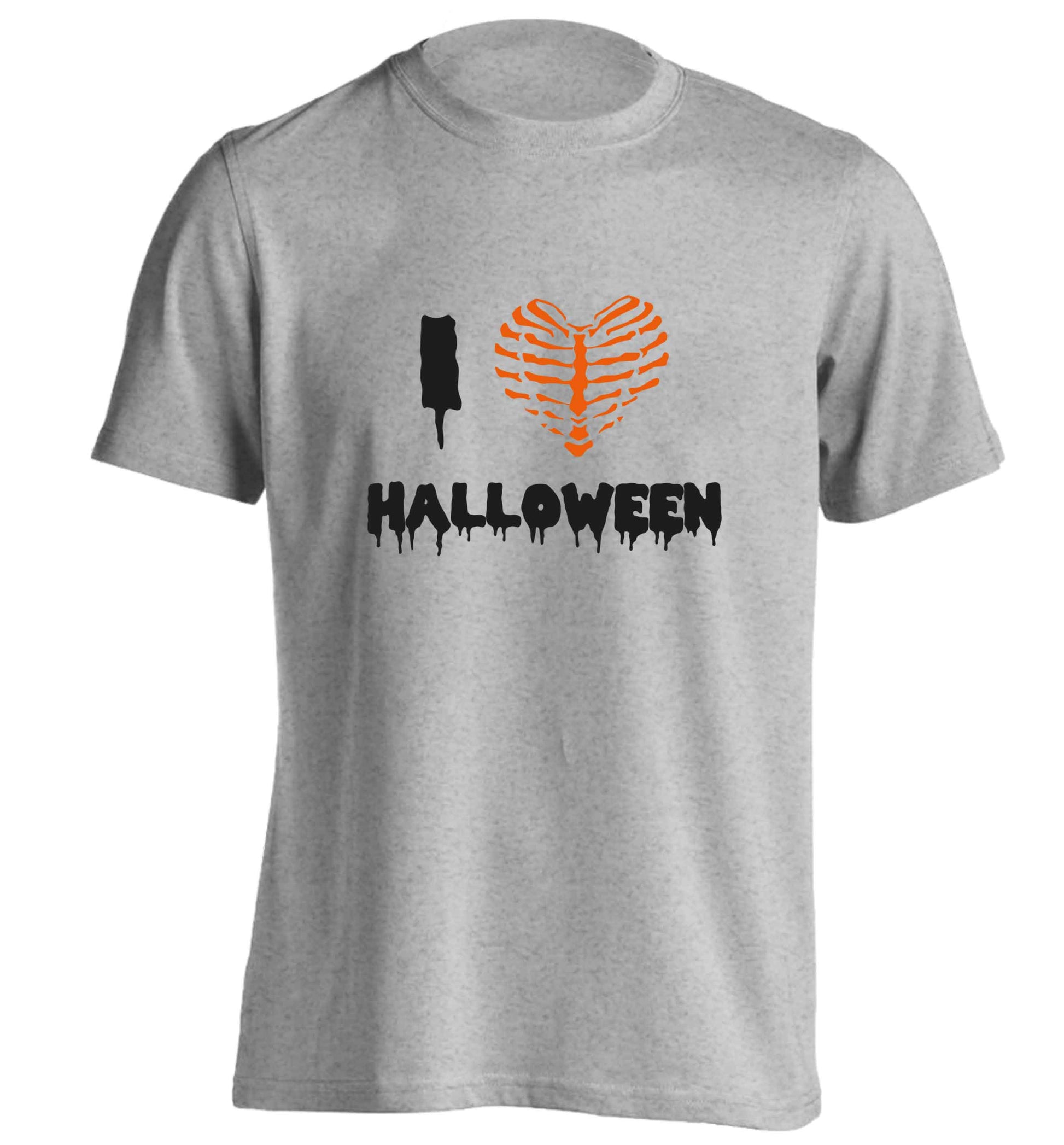 I love halloween adults unisex grey Tshirt 2XL