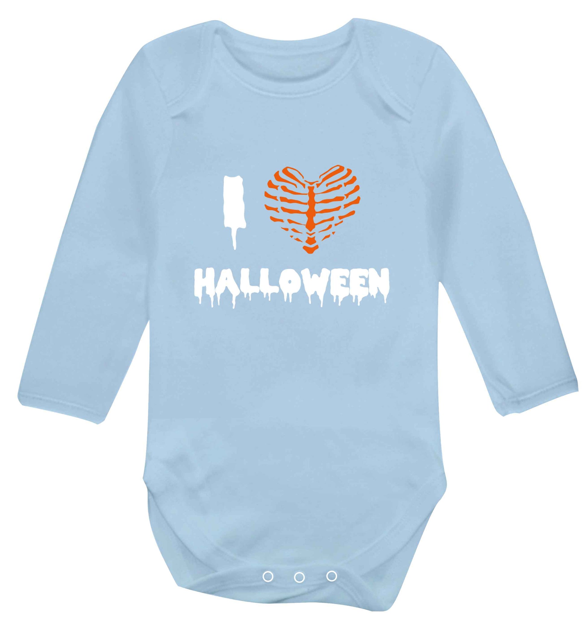 I love halloween baby vest long sleeved pale blue 6-12 months