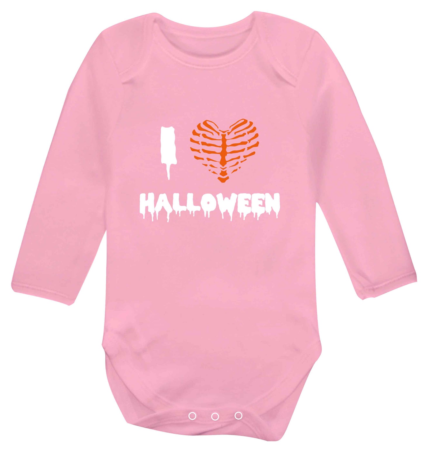 I love halloween baby vest long sleeved pale pink 6-12 months