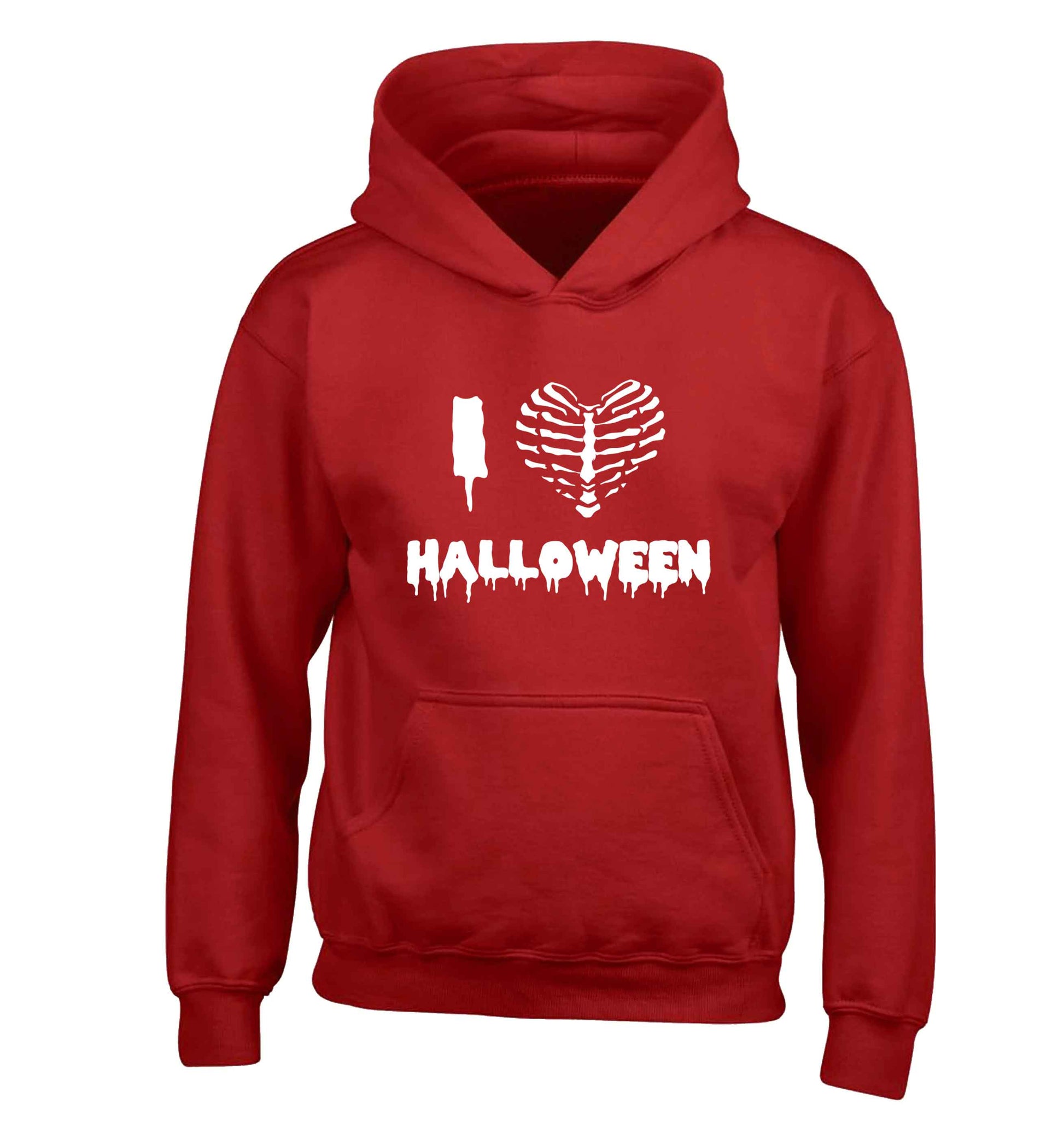 I love halloween children's red hoodie 12-13 Years