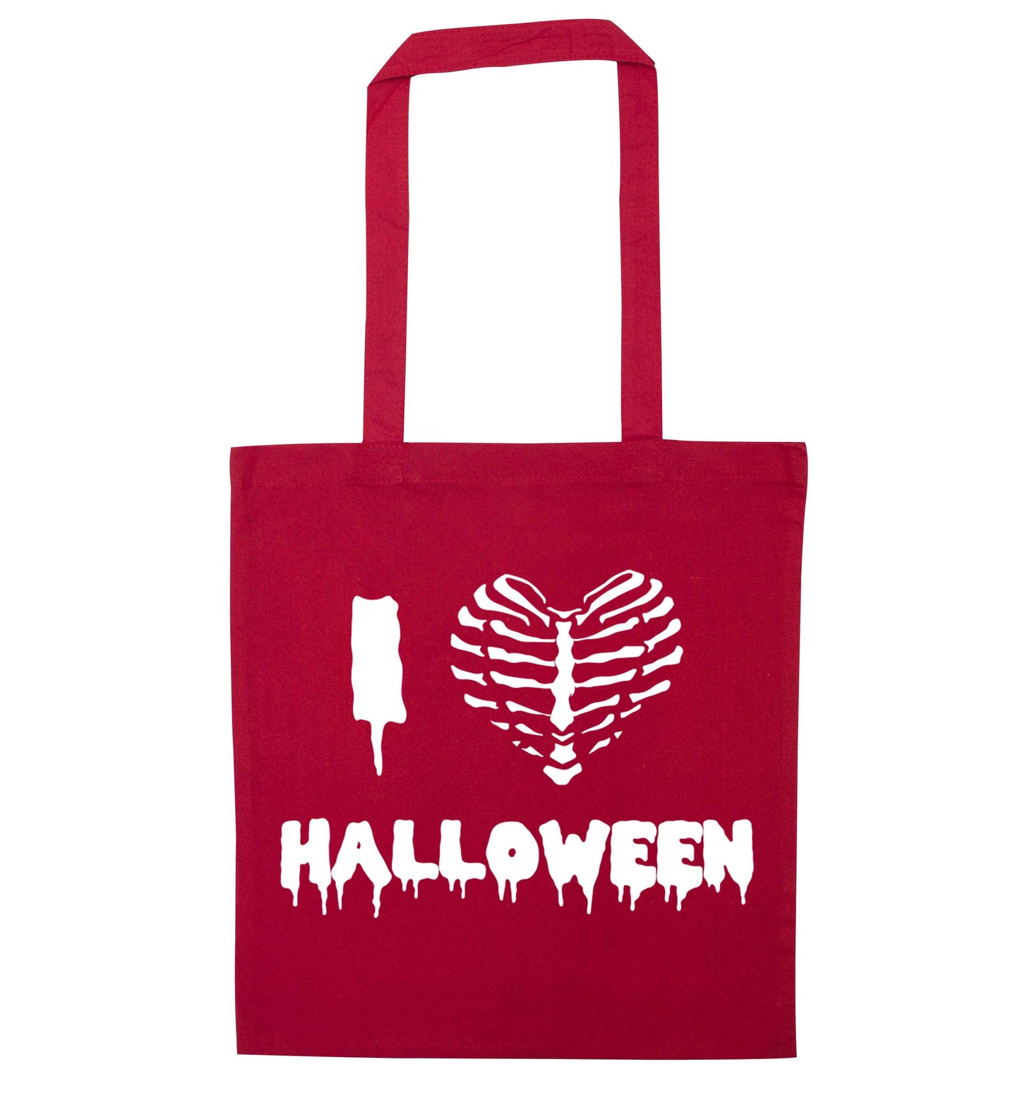 I love halloween red tote bag
