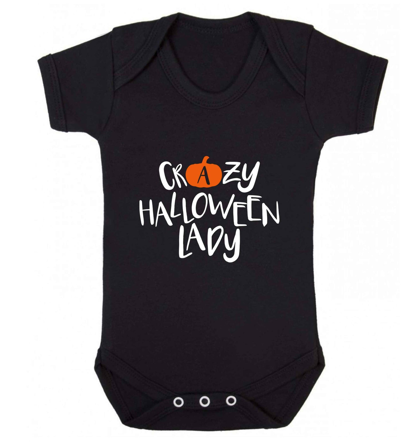 Crazy halloween lady baby vest black 18-24 months