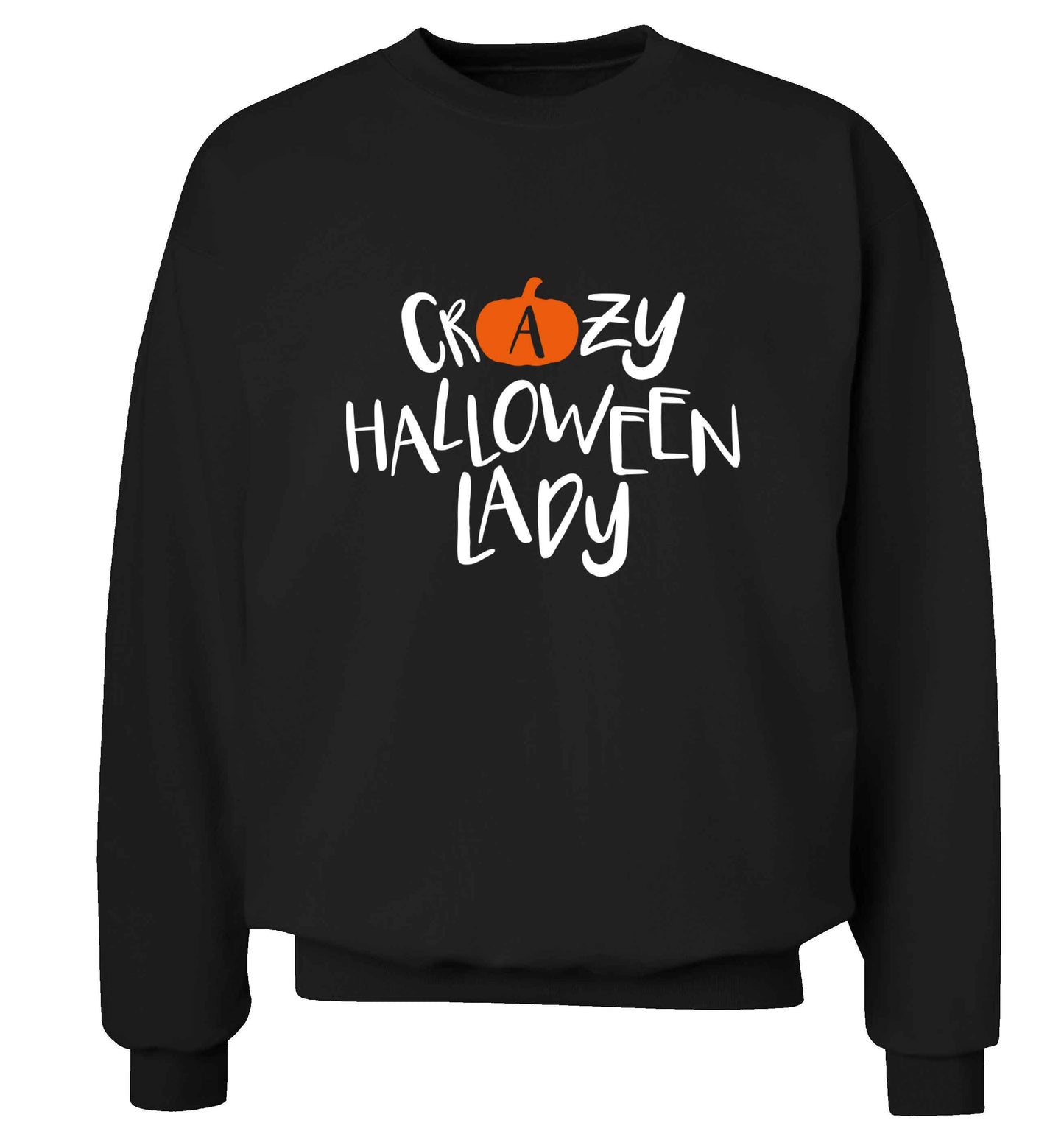 Crazy halloween lady adult's unisex black sweater 2XL