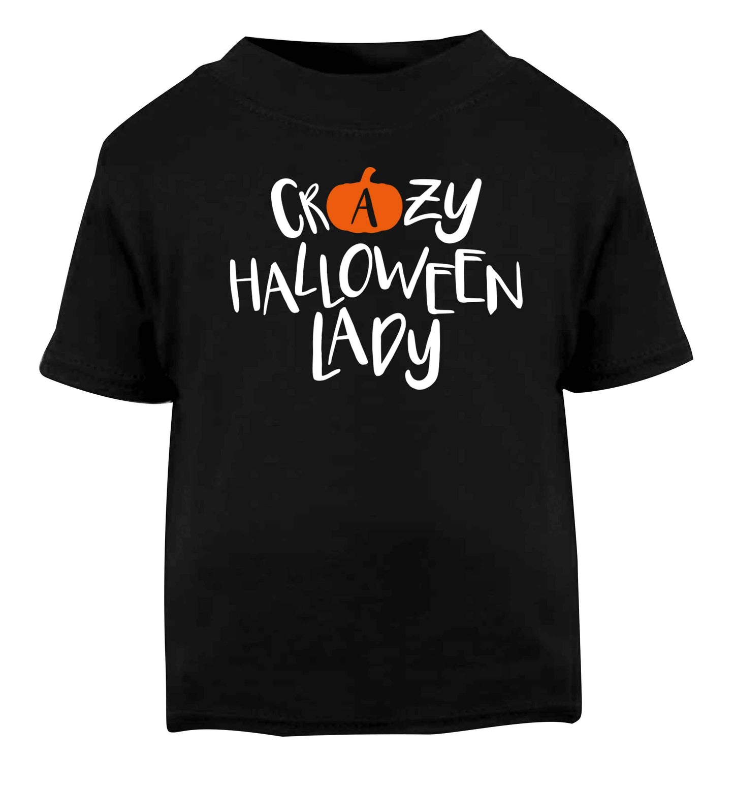 Crazy halloween lady Black baby toddler Tshirt 2 years