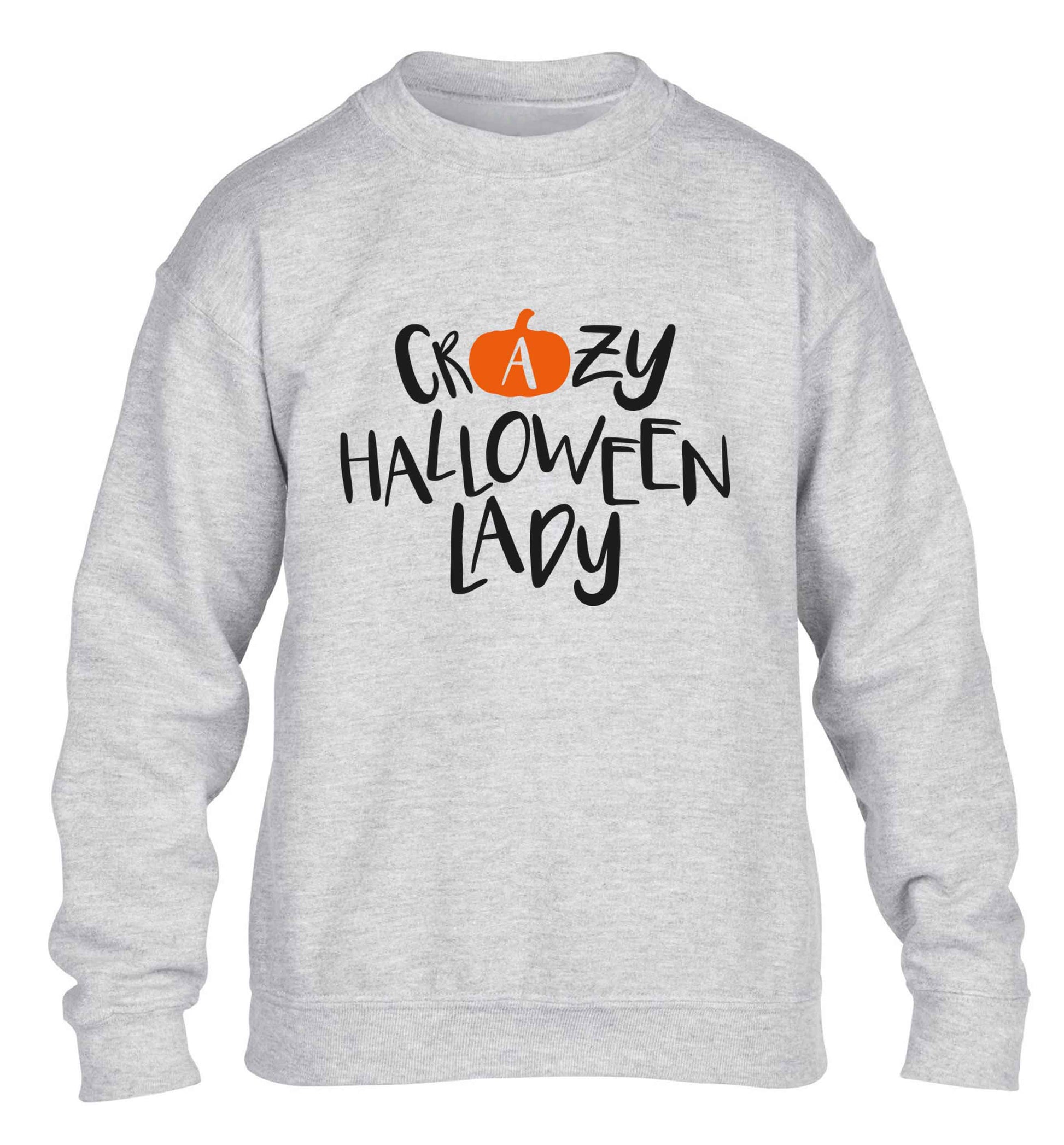 Crazy halloween lady children's grey sweater 12-13 Years
