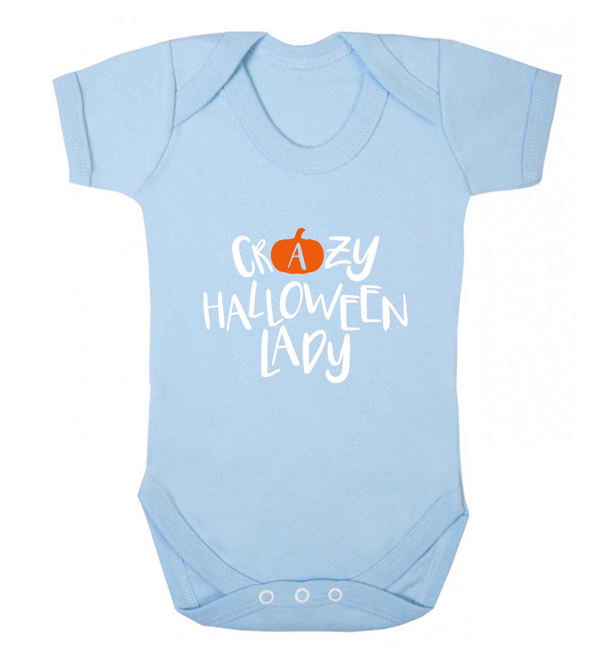 Crazy halloween lady baby vest pale blue 18-24 months