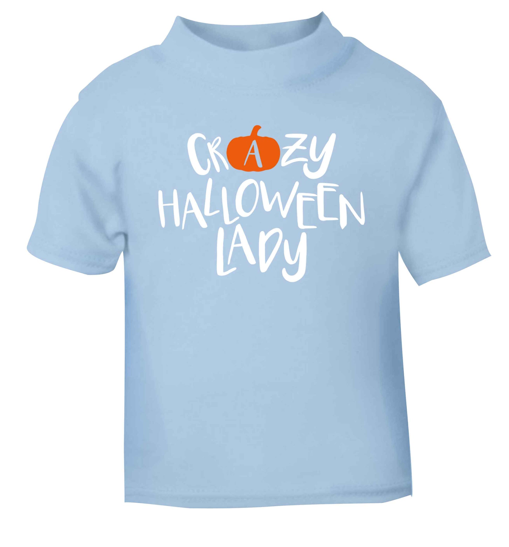 Crazy halloween lady light blue baby toddler Tshirt 2 Years