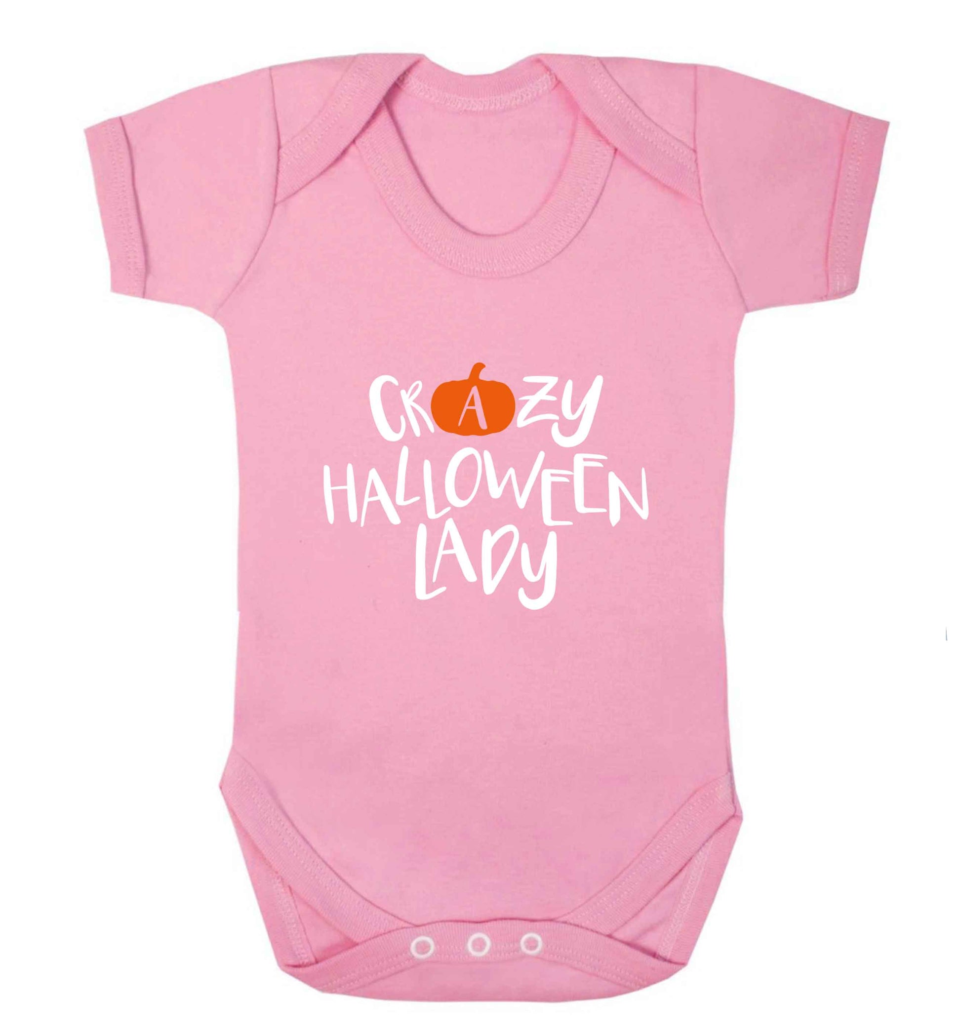 Crazy halloween lady baby vest pale pink 18-24 months