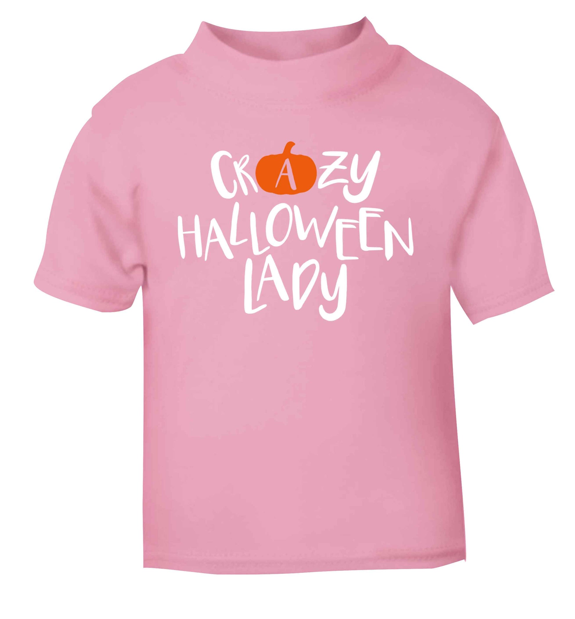 Crazy halloween lady light pink baby toddler Tshirt 2 Years