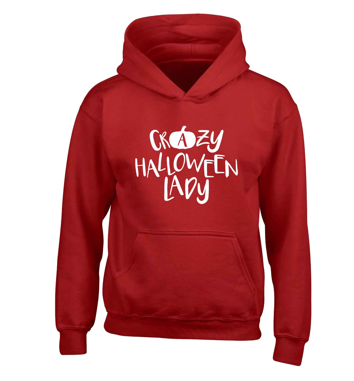 Crazy halloween lady children's red hoodie 12-13 Years