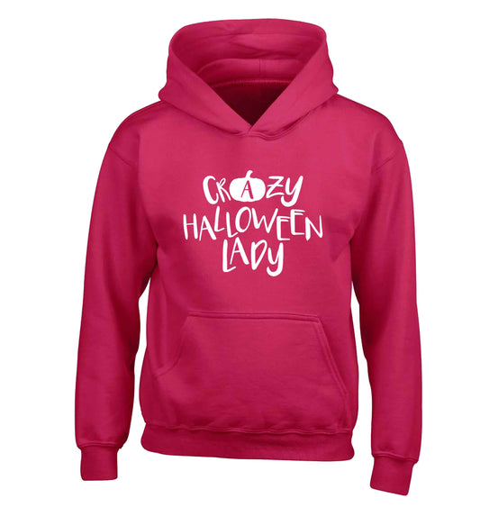 Crazy halloween lady children's pink hoodie 12-13 Years