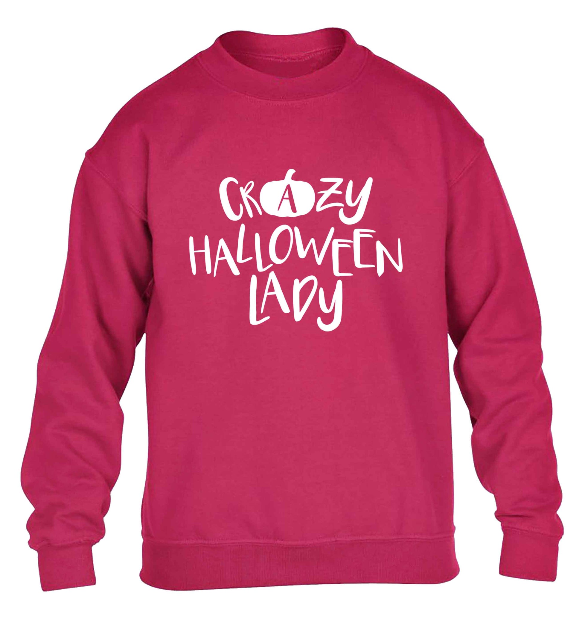 Crazy halloween lady children's pink sweater 12-13 Years