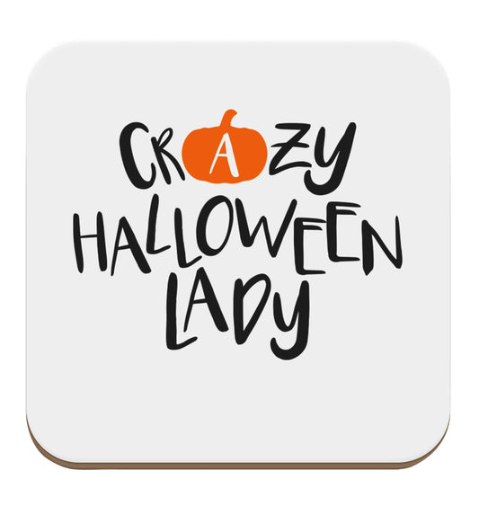 Crazy halloween lady set of four coasters