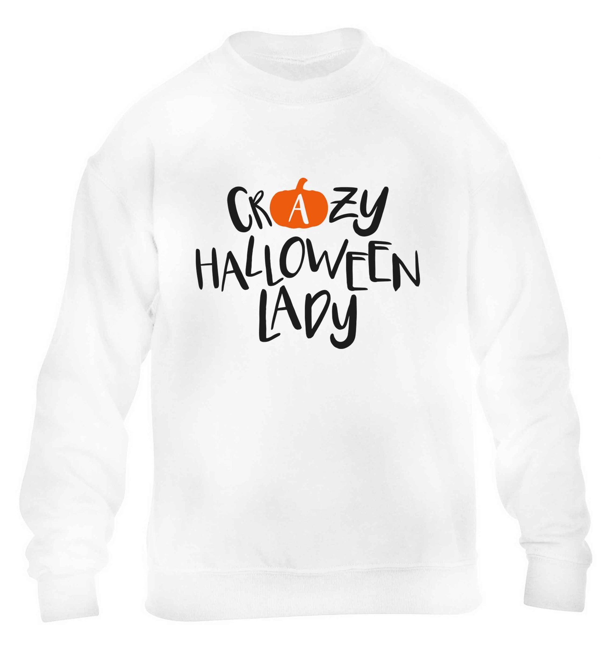 Crazy halloween lady children's white sweater 12-13 Years