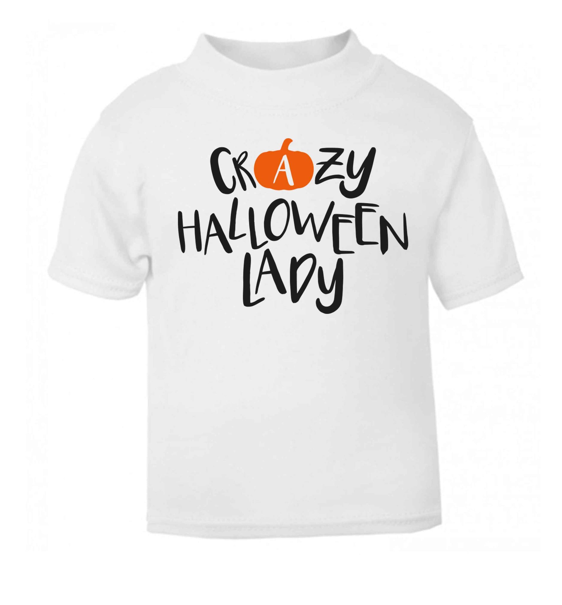 Crazy halloween lady white baby toddler Tshirt 2 Years