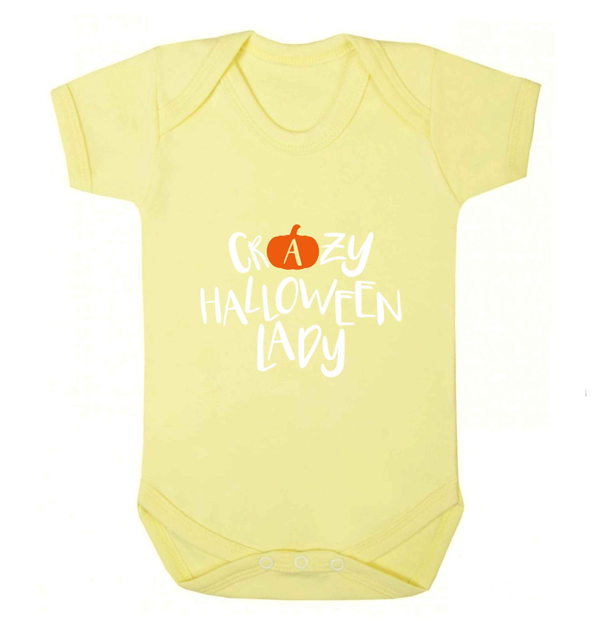 Crazy halloween lady baby vest pale yellow 18-24 months