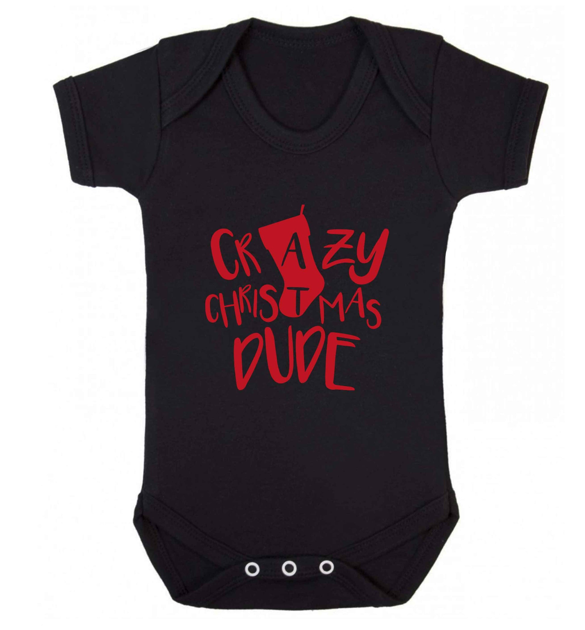 Crazy Christmas Dude baby vest black 18-24 months
