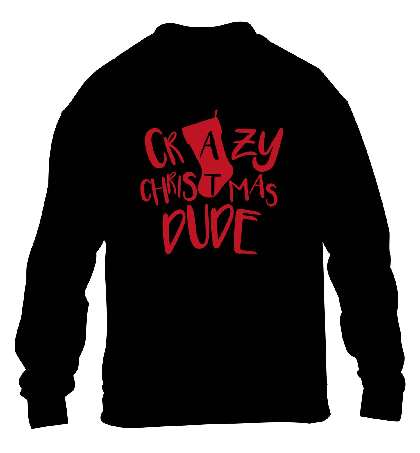 Crazy Christmas Dude children's black sweater 12-13 Years
