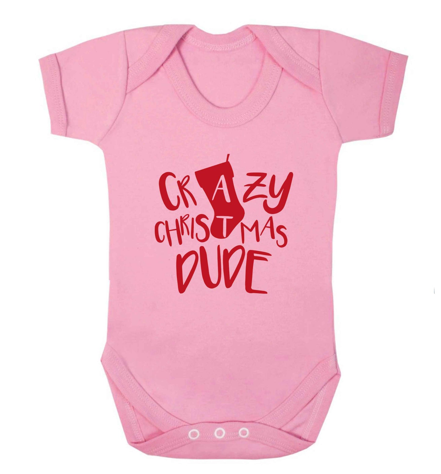 Crazy Christmas Dude baby vest pale pink 18-24 months