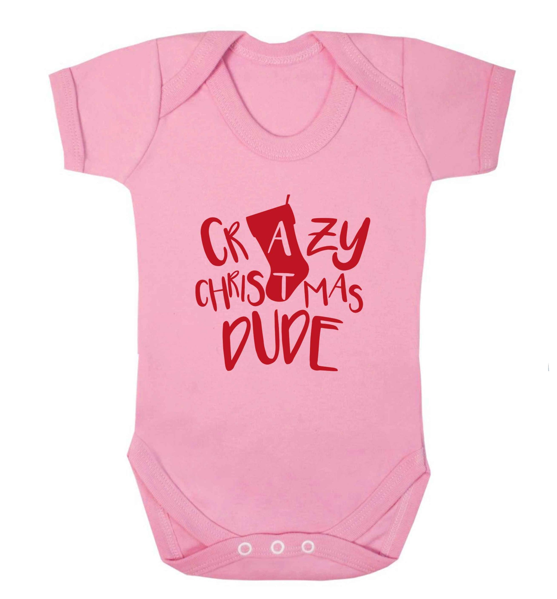 Crazy Christmas Dude baby vest pale pink 18-24 months
