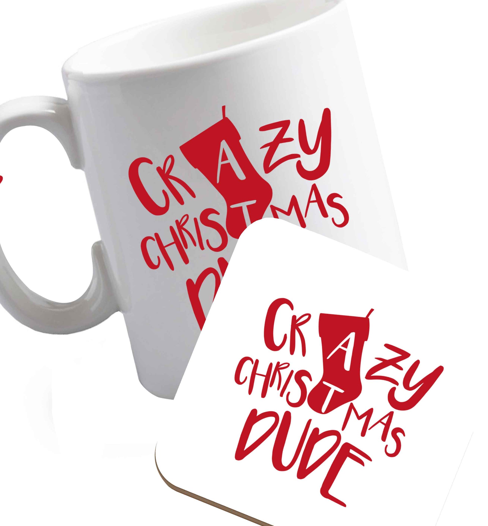 10 oz Favourite Type Pan Pancake ceramic mug and coaster set right handed