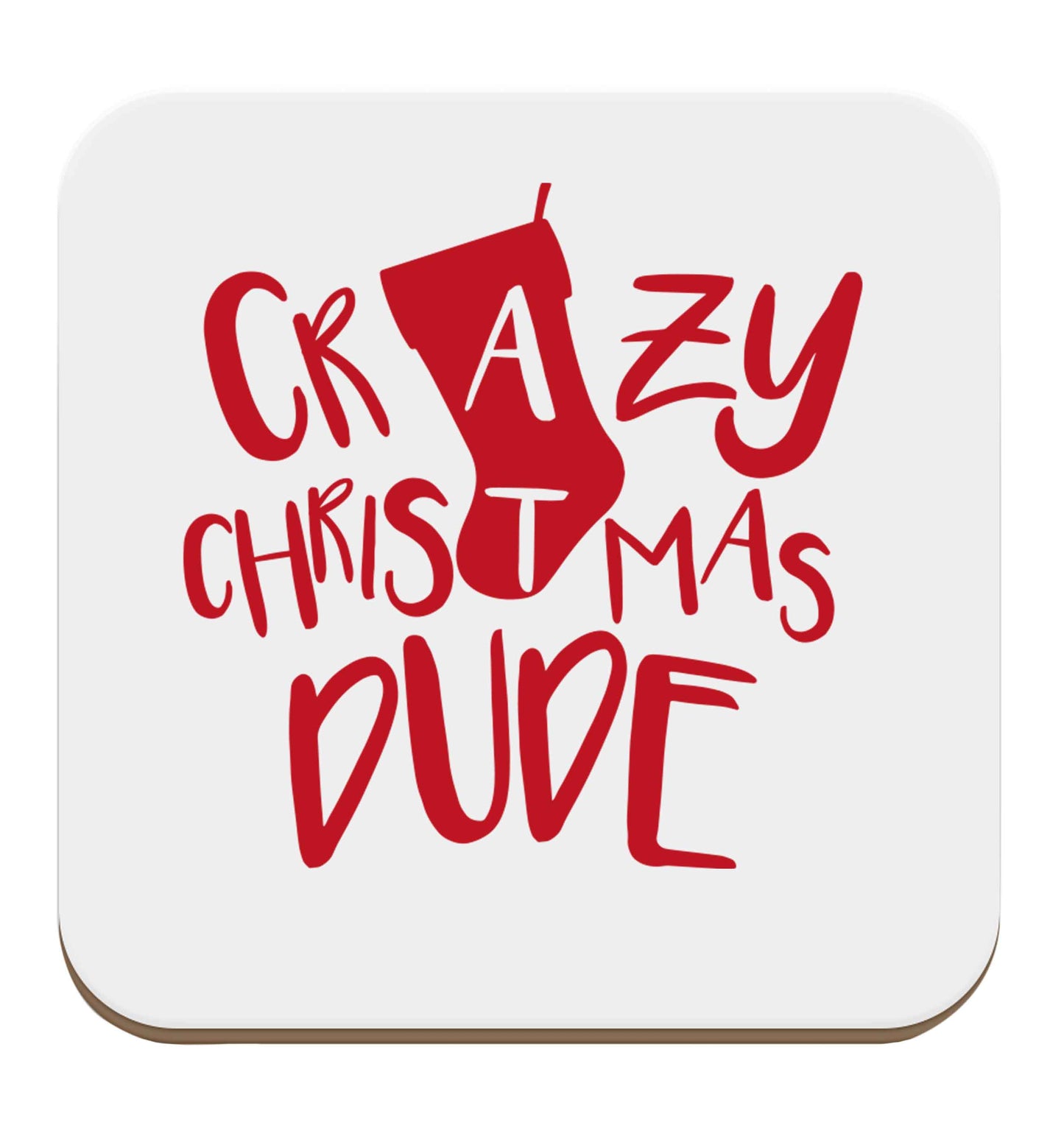 Crazy Christmas Dude set of four coasters