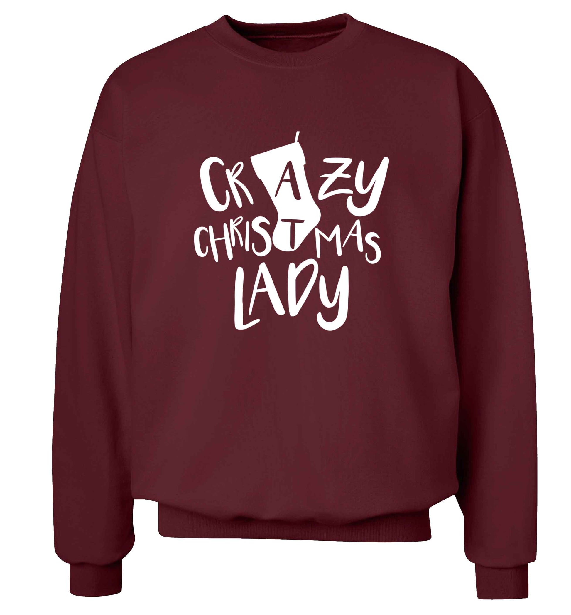 Crazy Christmas Dude adult's unisex maroon sweater 2XL