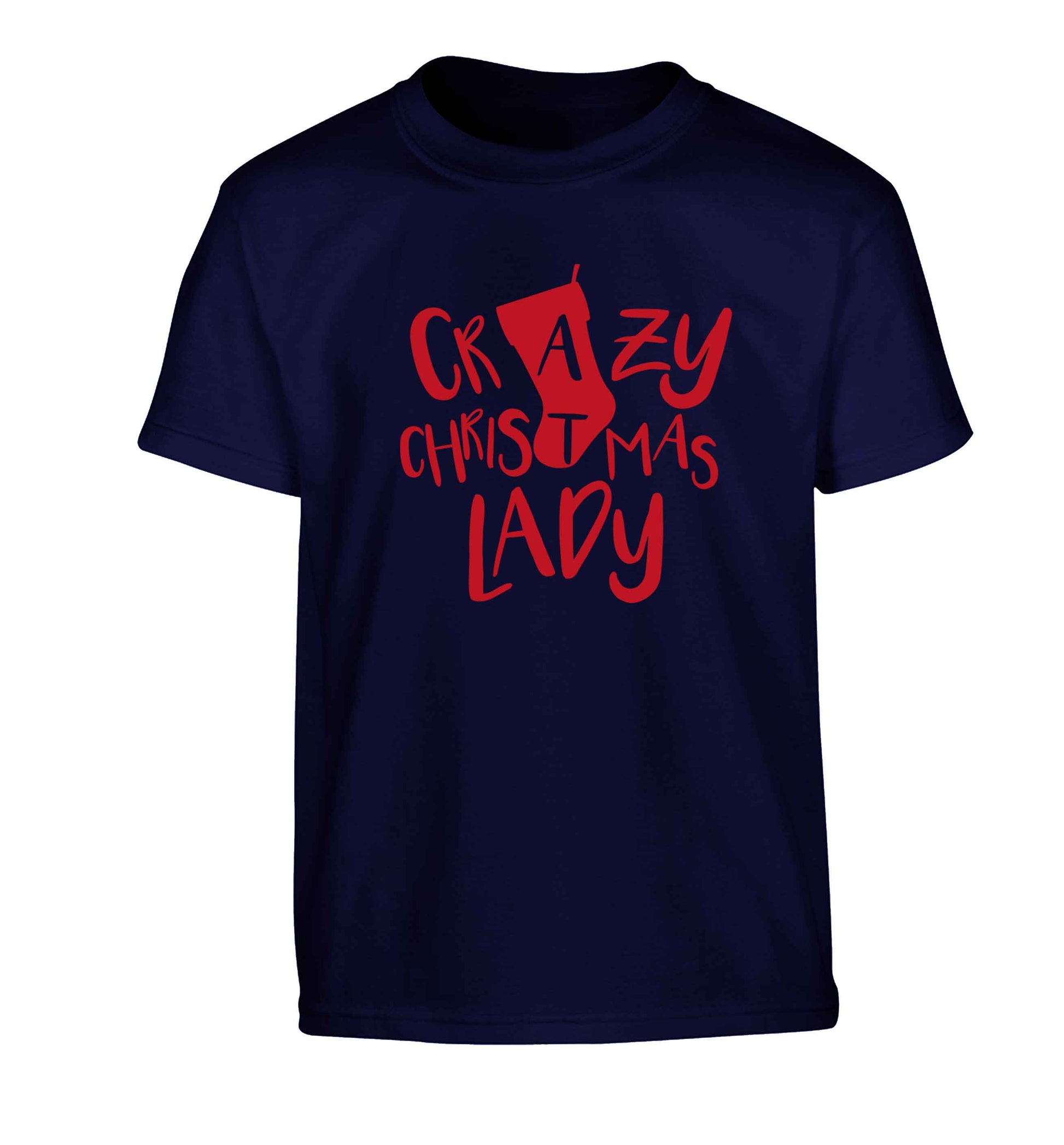 Crazy Christmas Dude Children's navy Tshirt 12-13 Years