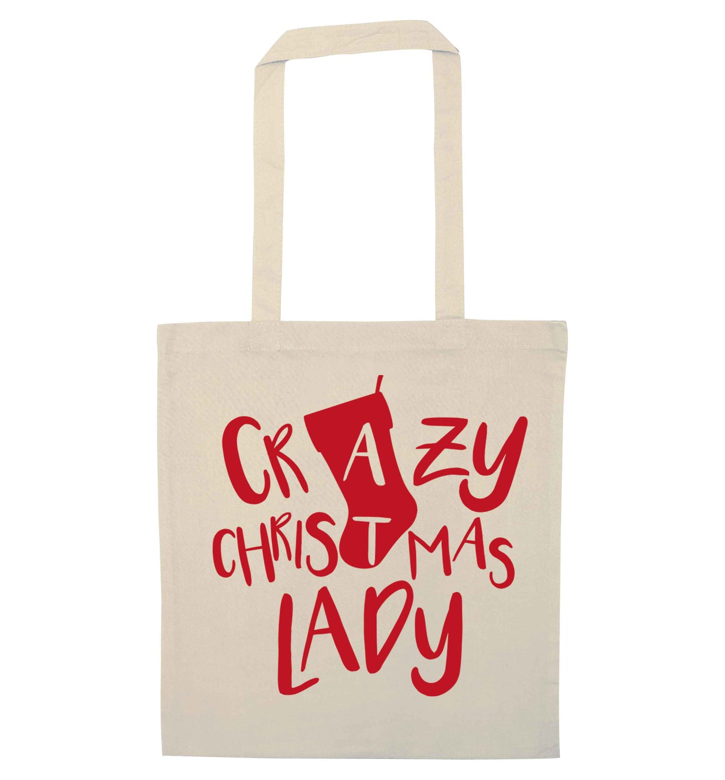 Crazy Christmas Dude natural tote bag
