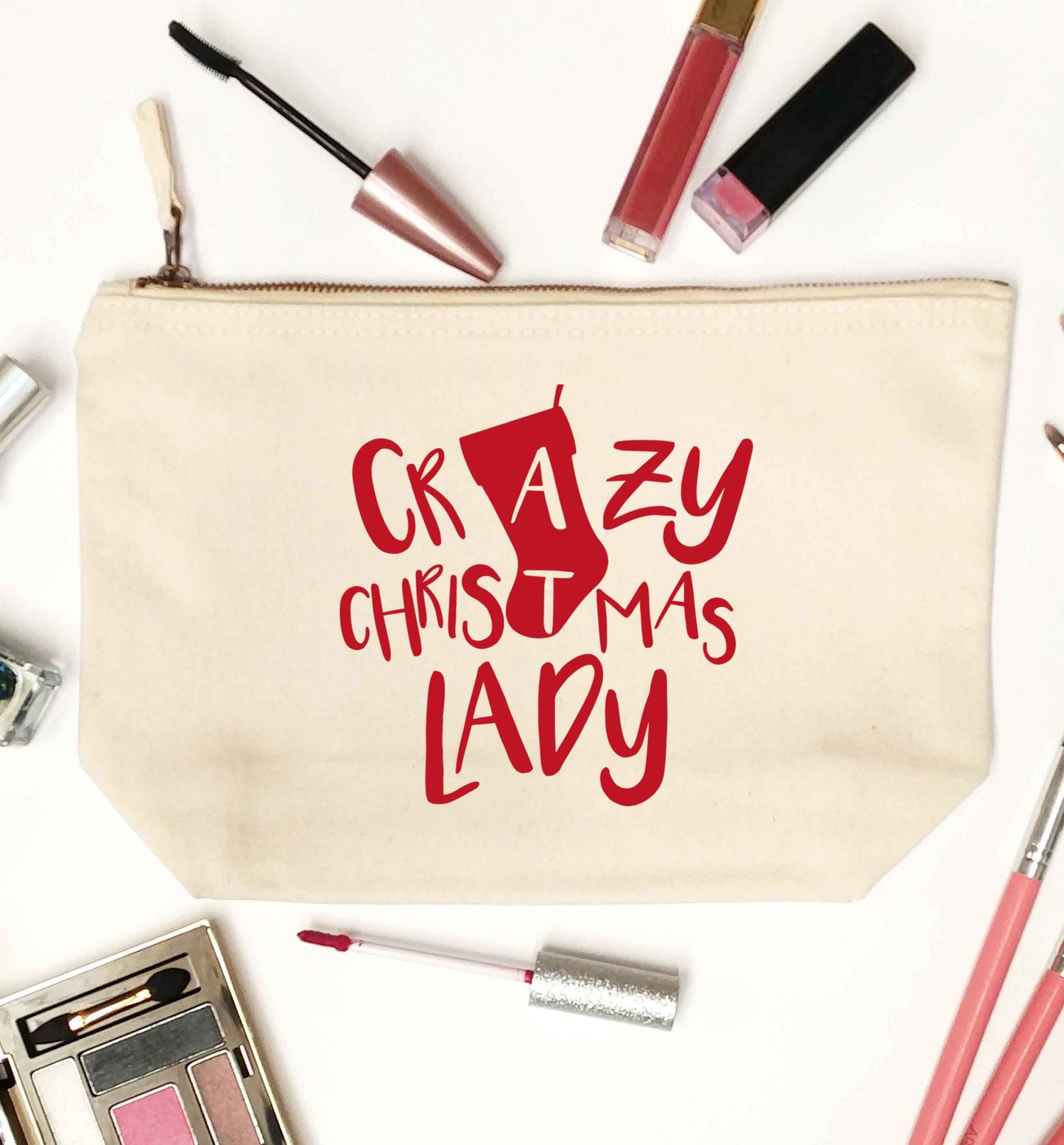 Crazy Christmas Dude natural makeup bag