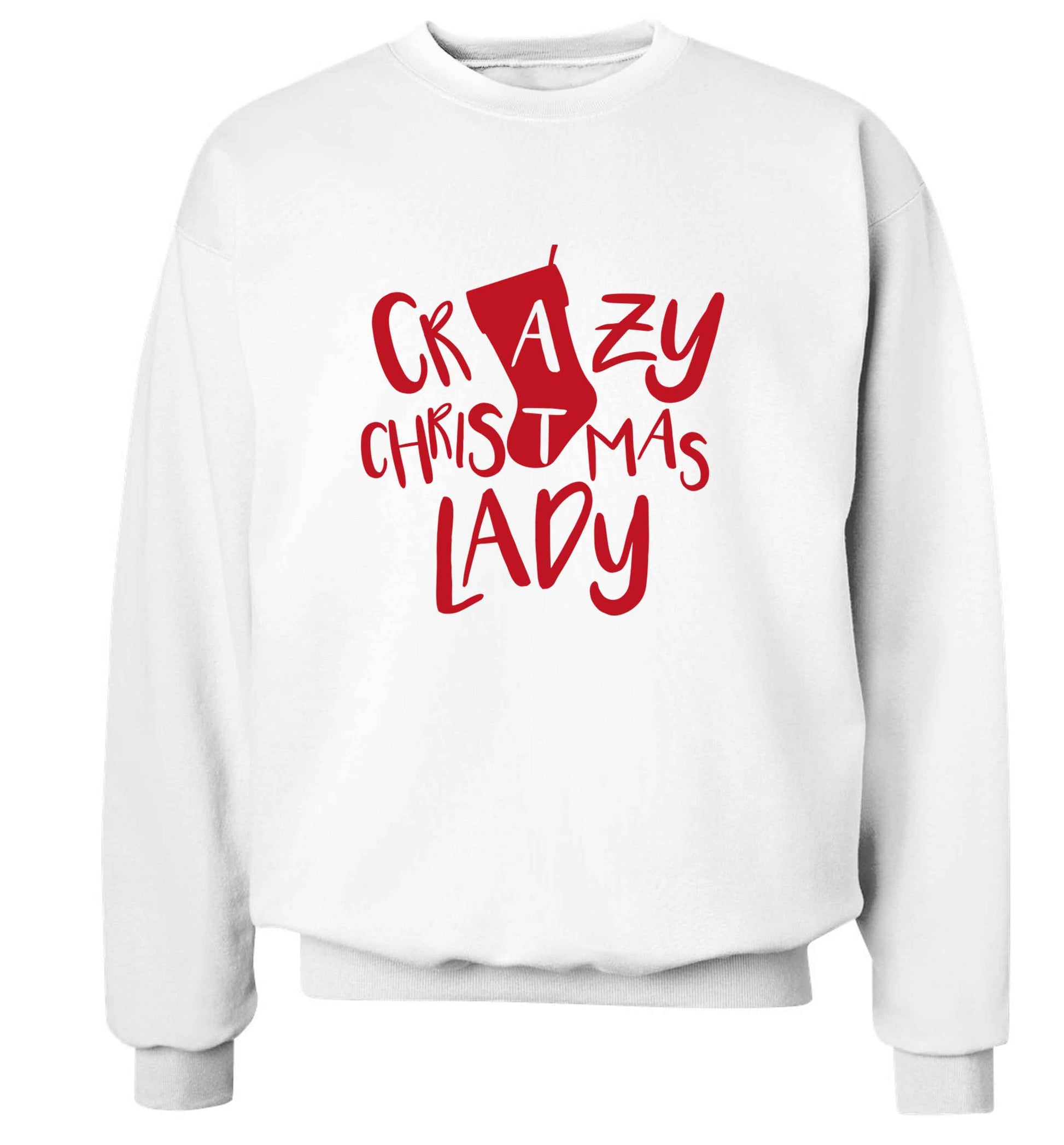 Crazy Christmas Dude adult's unisex white sweater 2XL