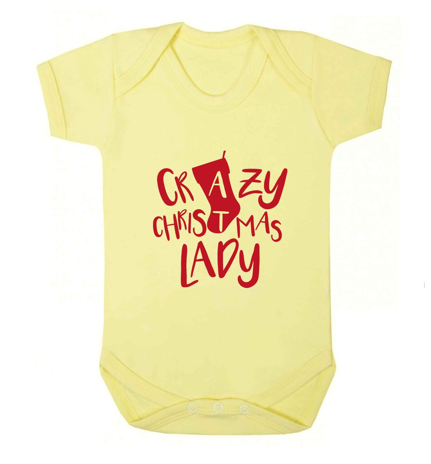 Crazy Christmas Dude baby vest pale yellow 18-24 months
