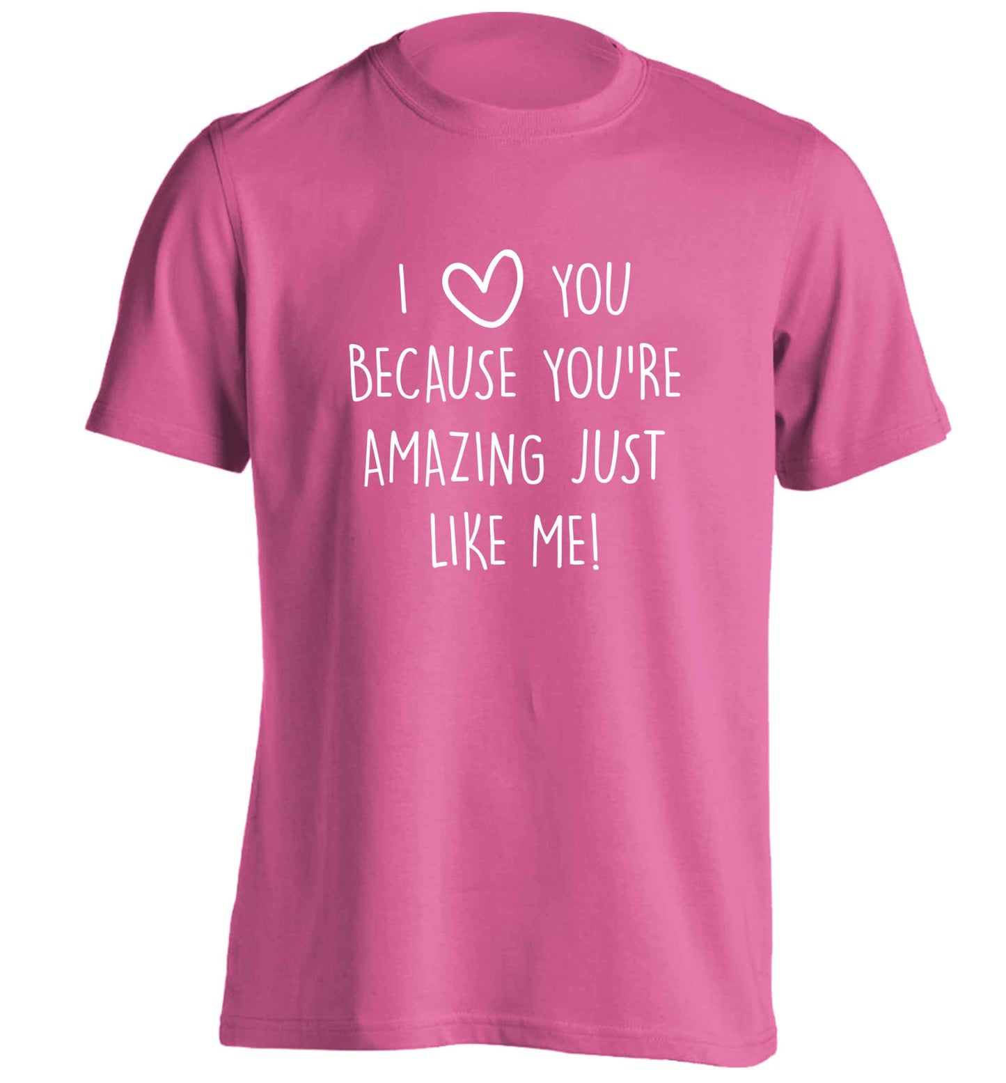 Girlfriend I love you to the moon and back adults unisex pink Tshirt 2XL