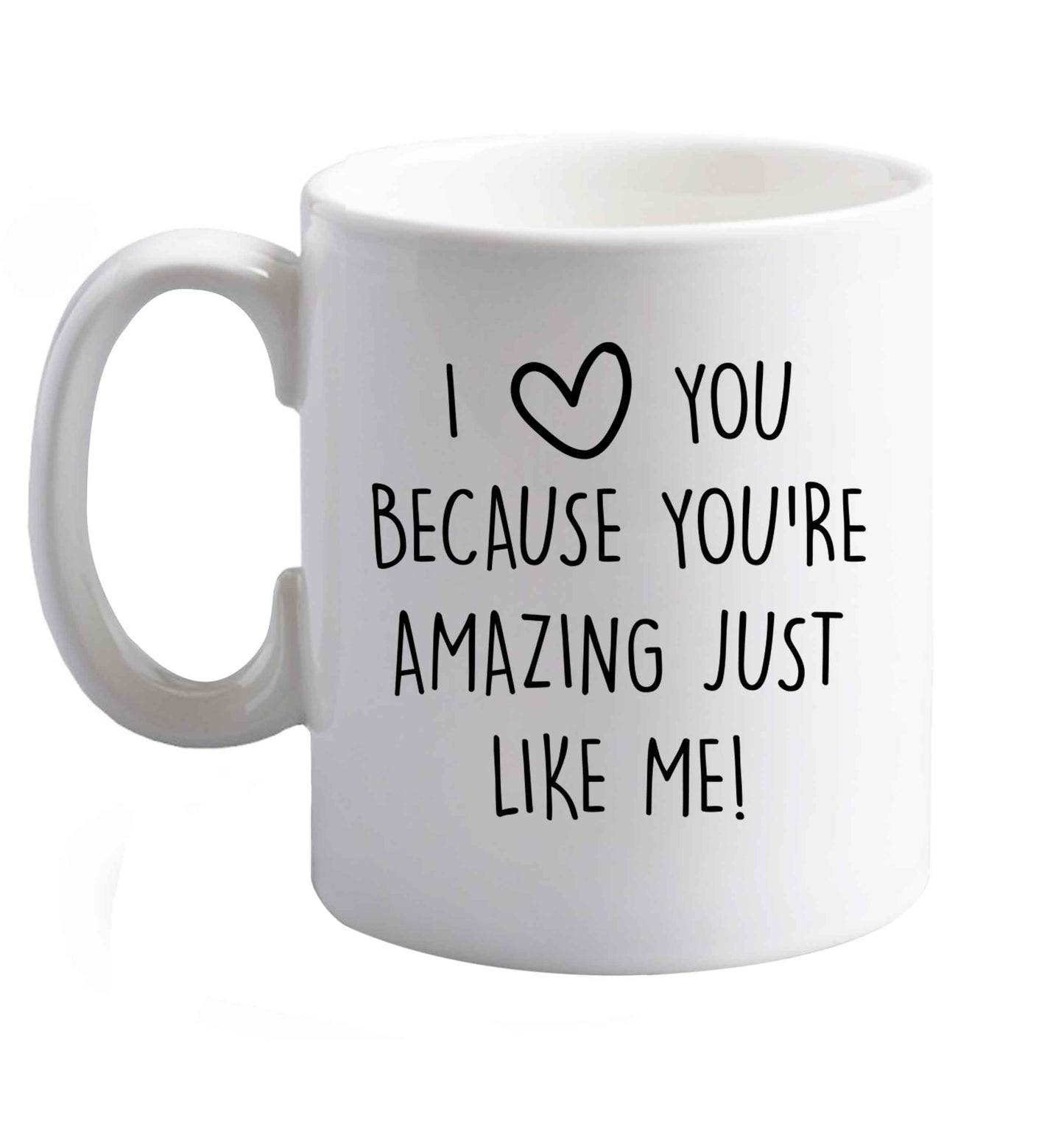 10 oz Favourite Type Pan Pancake ceramic mug right handed