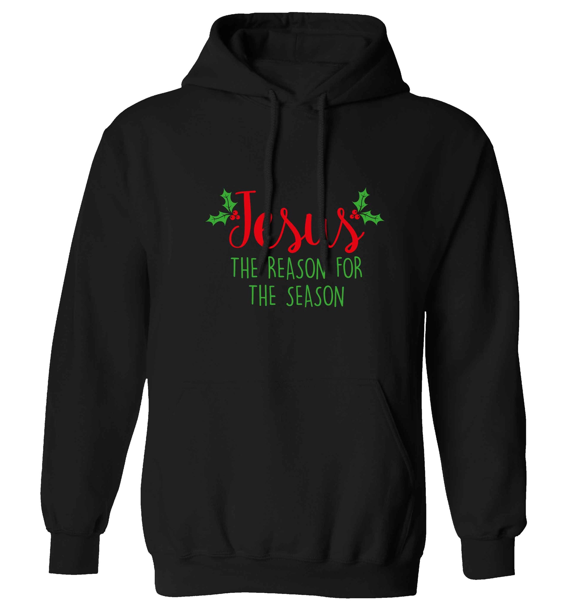 Jesus the reason for the season adults unisex black hoodie 2XL