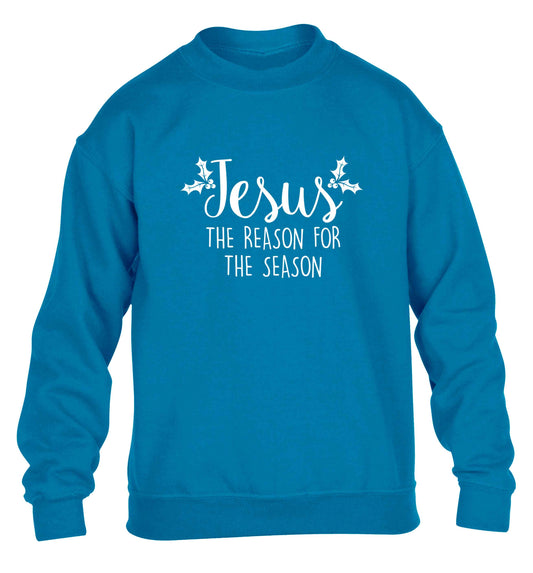 Jesus the reason for the season children's blue sweater 12-13 Years