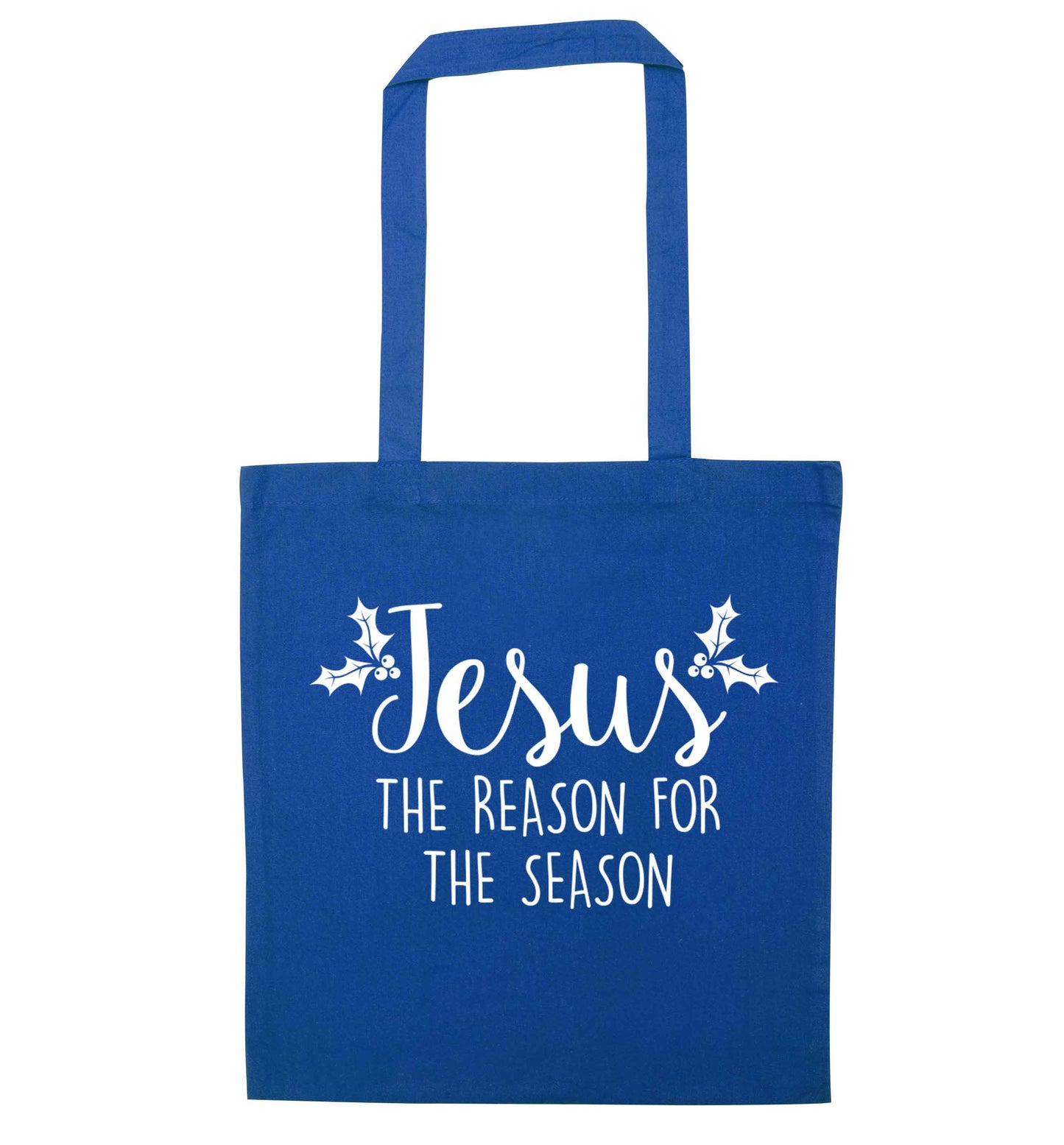 Jesus the reason for the season blue tote bag