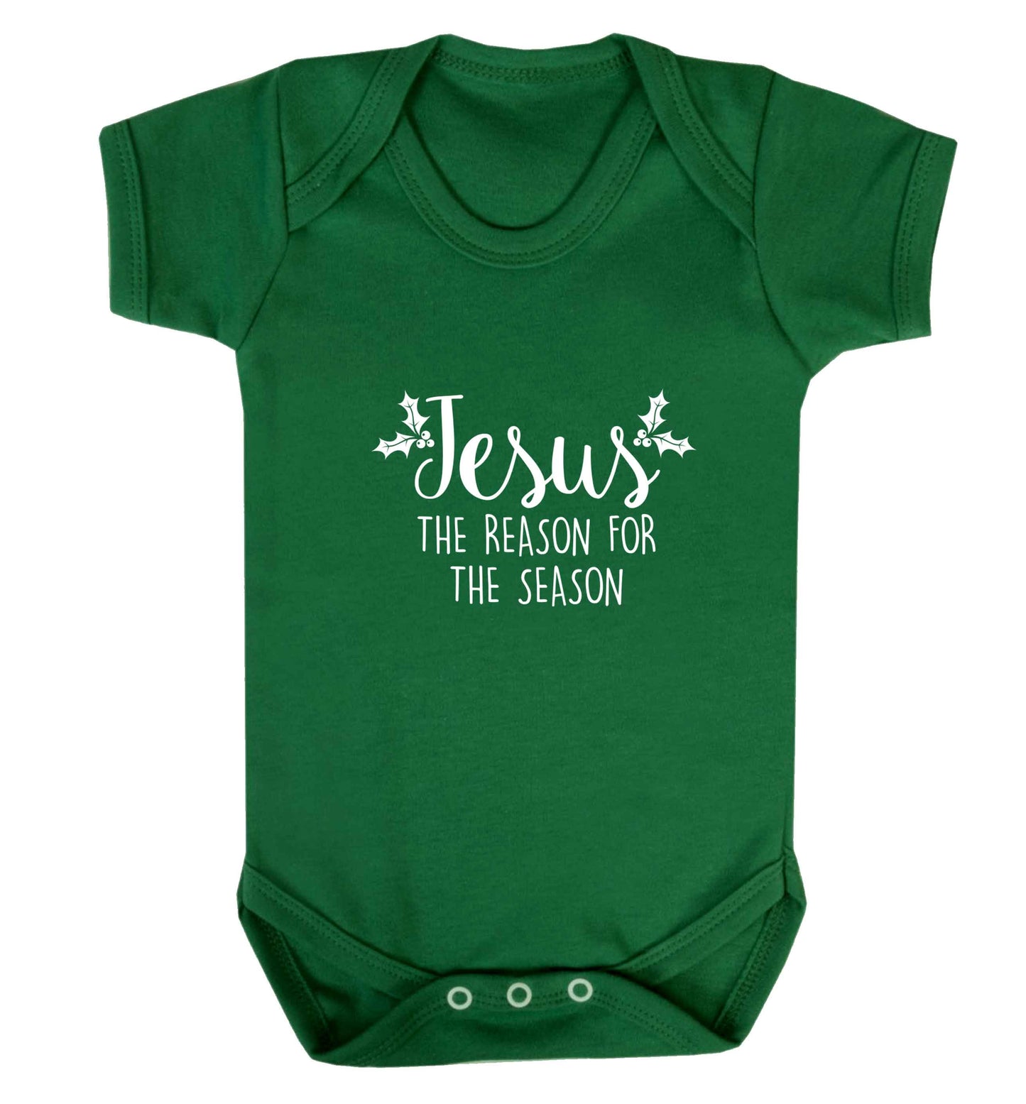 Jesus the reason for the season baby vest green 18-24 months