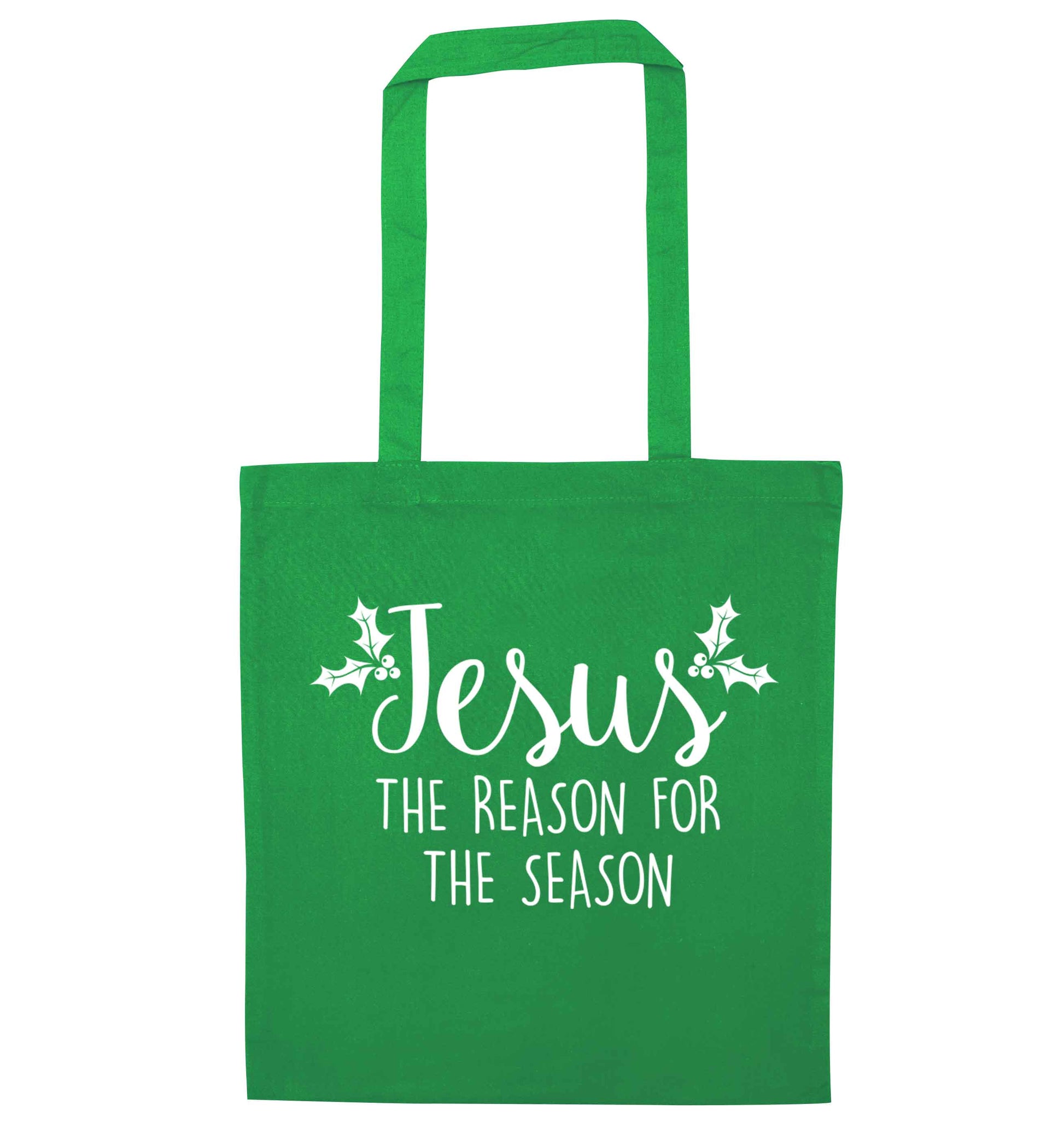 Jesus the reason for the season green tote bag