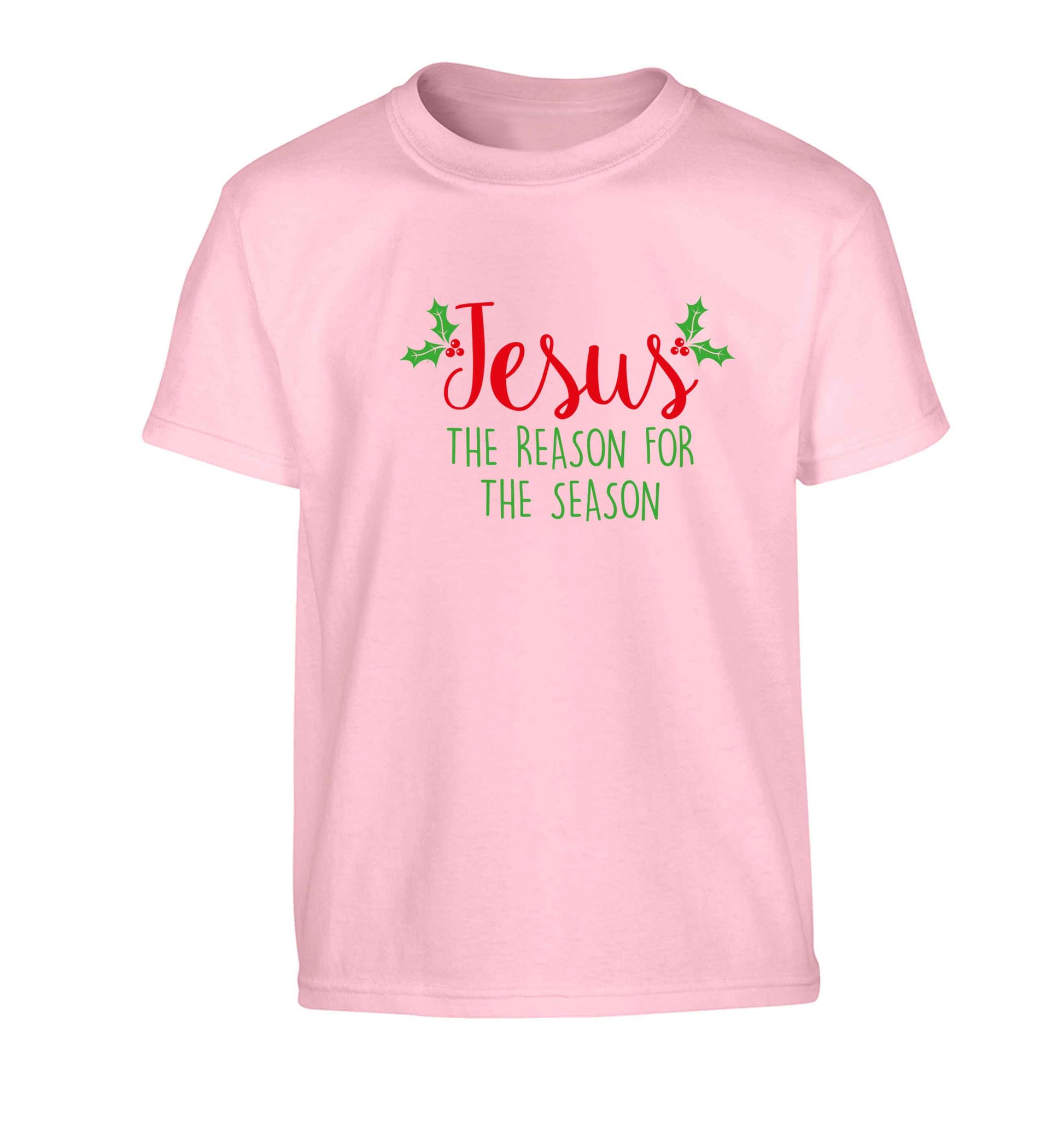 Jesus the reason for the season Children's light pink Tshirt 12-13 Years