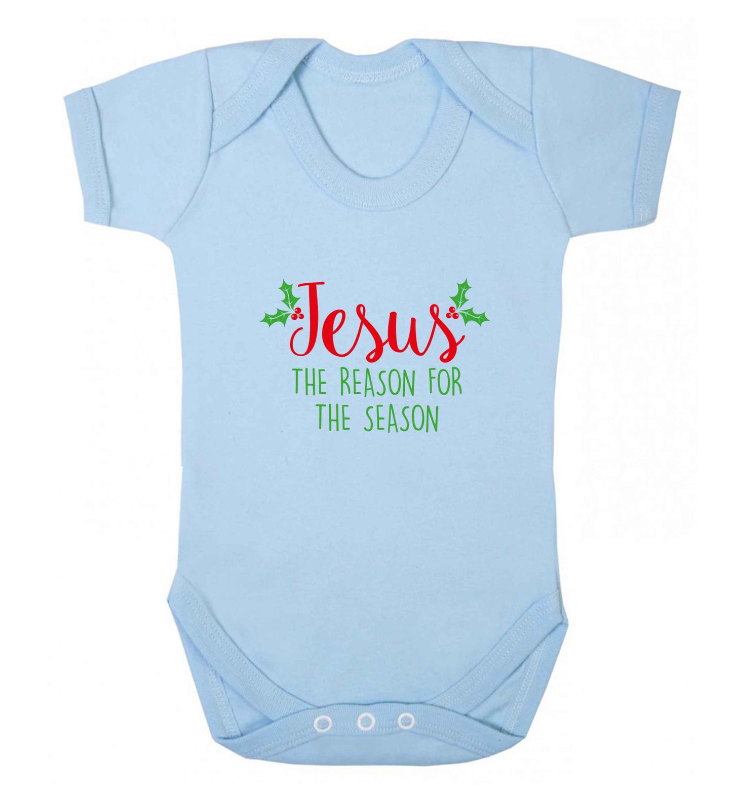 Jesus the reason for the season baby vest pale blue 18-24 months