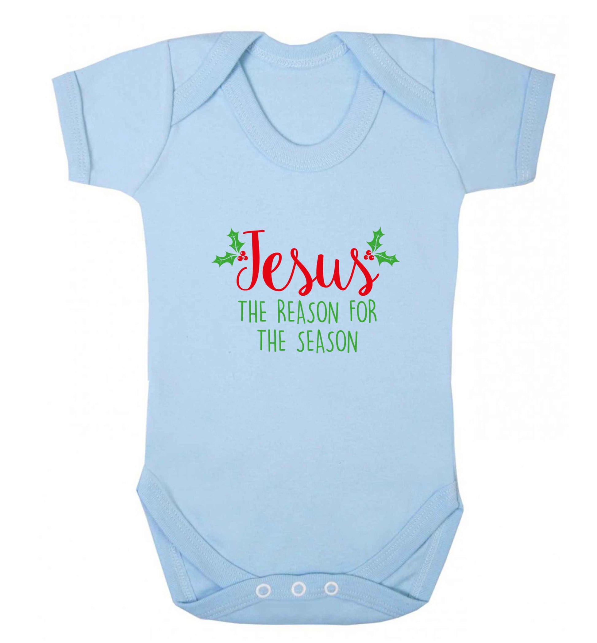 Jesus the reason for the season baby vest pale blue 18-24 months
