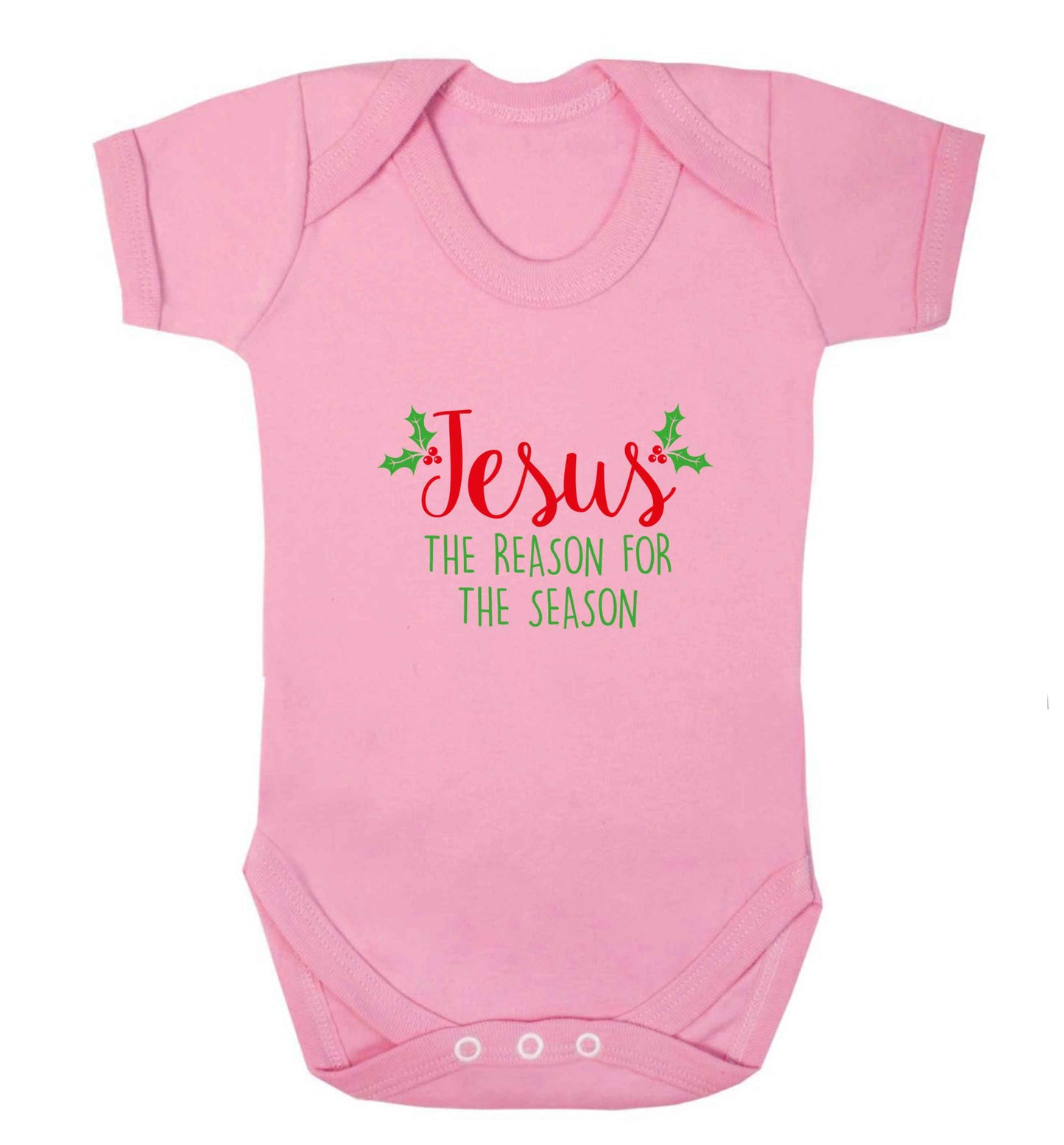 Jesus the reason for the season baby vest pale pink 18-24 months