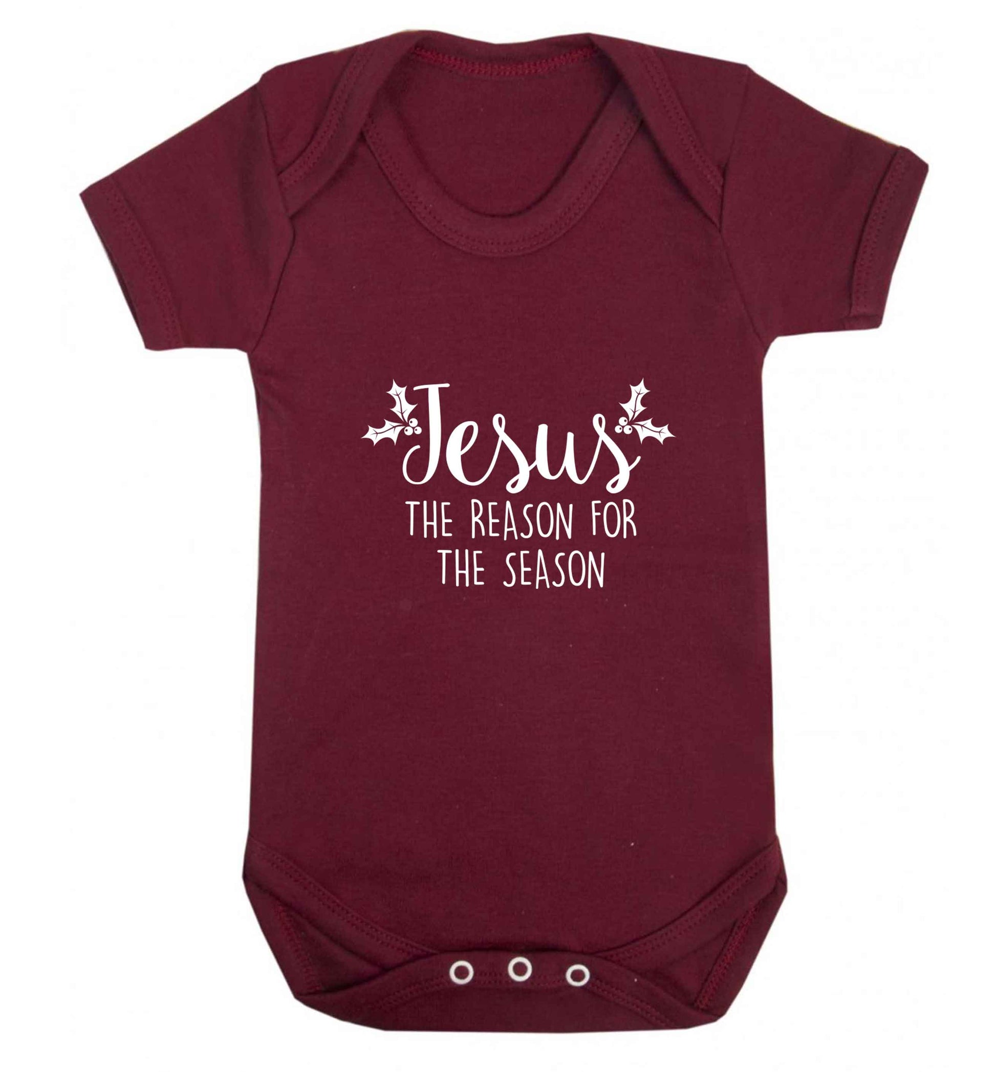 Jesus the reason for the season baby vest maroon 18-24 months